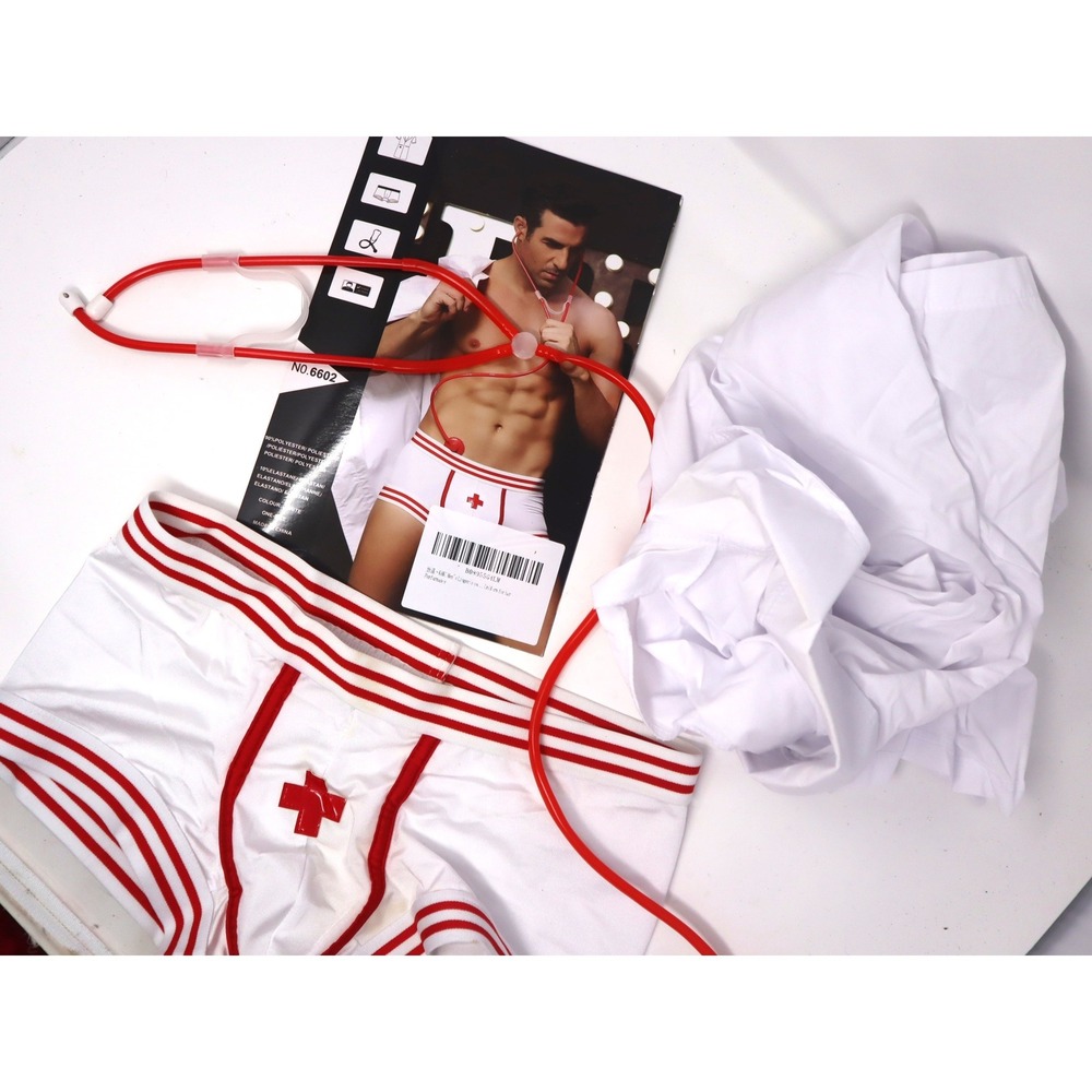 Sexy Doctor Costume One Size M/L Men Medical Nurse 3pc Outfit Dancer Performer